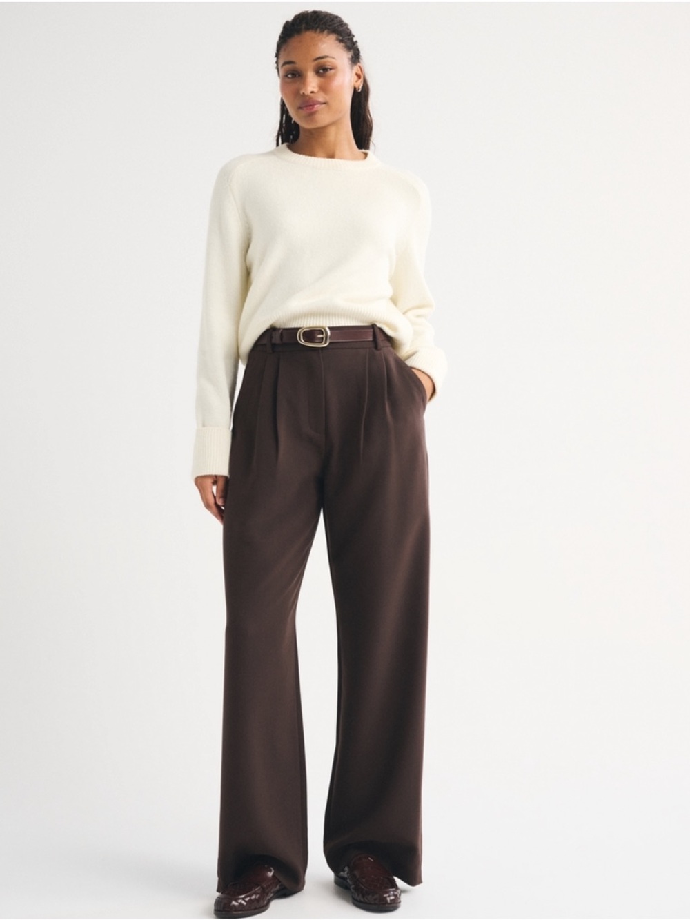 A&F Sloane Tailored Wide Leg Pant CURVE